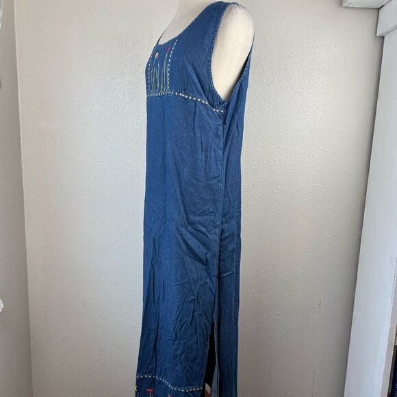 New Directions Denim Button Down Floral Shirt and Matching Maxi Dress Size M EUC - Picture 12 of 16